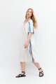Túnica oversized con detalles bordados blanco