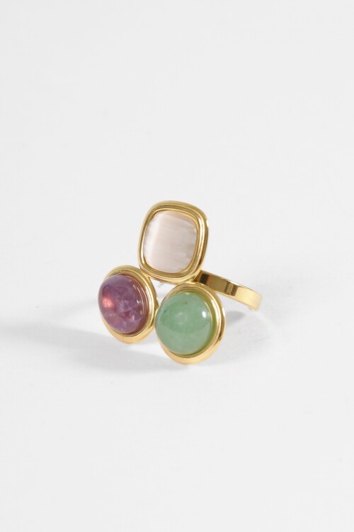 Anillo detalles acrílico multicolor