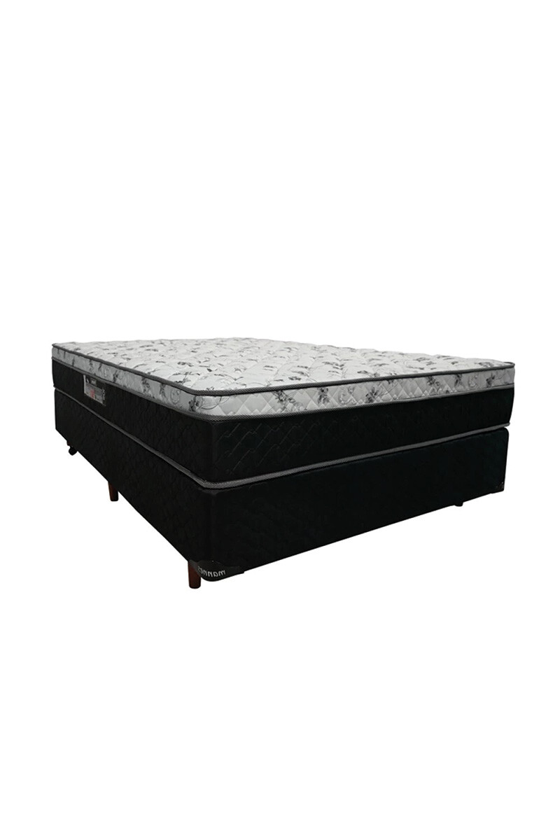 SOL - COLCHON DE RESORTES 2 PLAZAS SOL 138X188X25CM NEGRO 