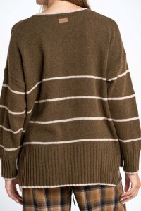 Sweater Rayado Lana Oliva