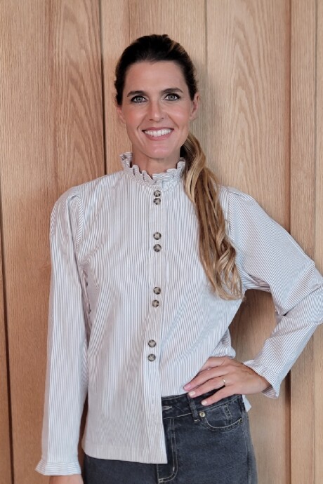 Camisa Mili Raya Beige fina