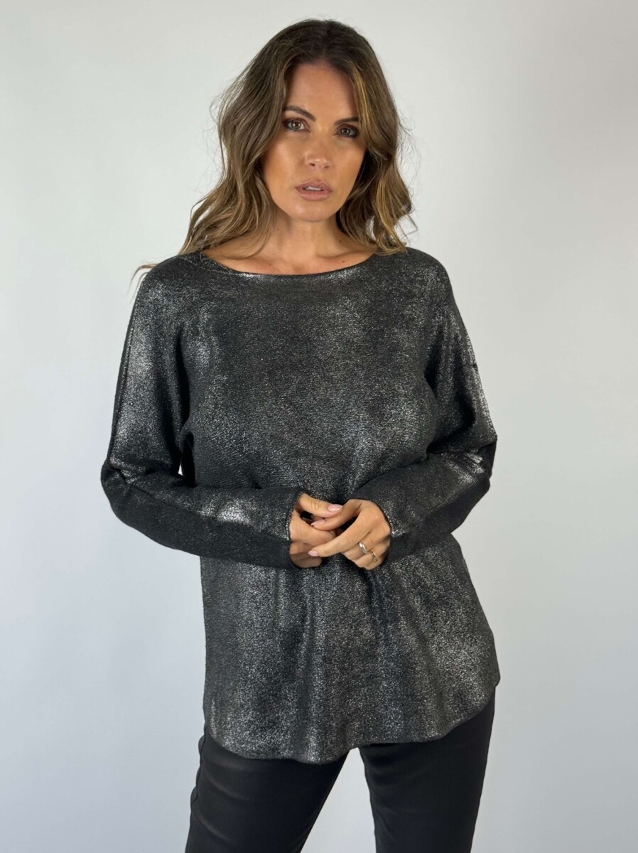 SWEATER CINZIA - PLATEADO - NEGRO 