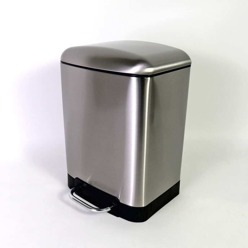 BASURERO INOX PLATA C/PEDAL 6L Unica