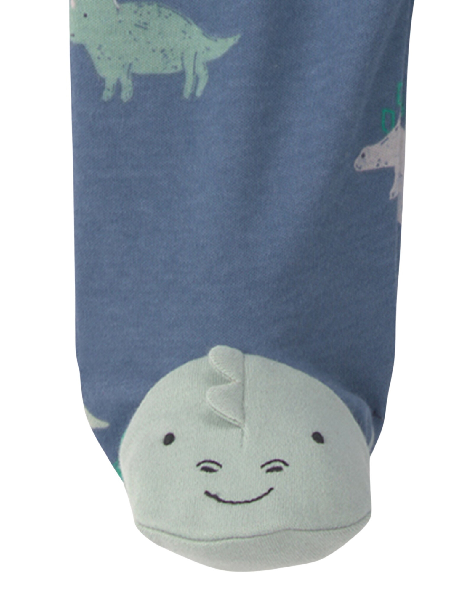 Pijama una pieza de algodón, con pie, azul marino, diseño dinos Pijama una pieza de algodón, con pie, azul marino, diseño dinos
