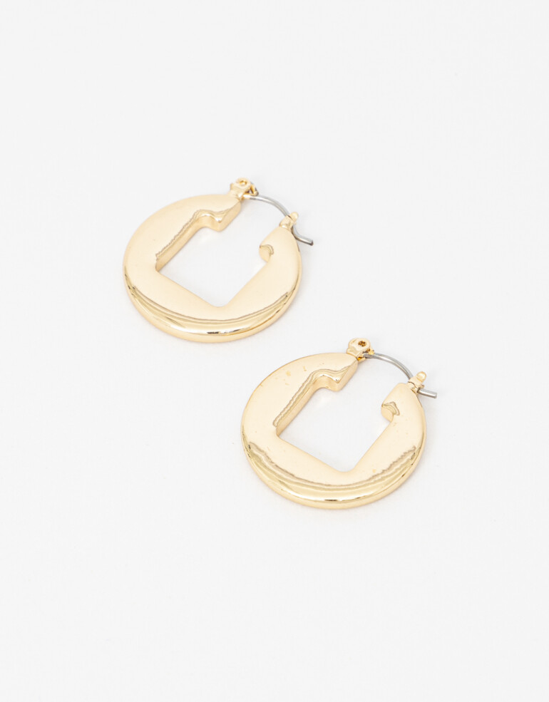 Aros Argollas Metal Aros Argolla Metal Rectangular - Dorado