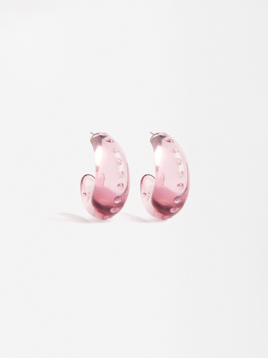 Aros Abiertas Transparentes - rosa 