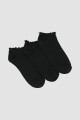 Pack x3 plantinas volado y lurex Negro