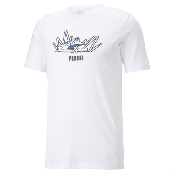 Puma Remera Sneaker Graphic de Hombre - 671764-02 Blanco