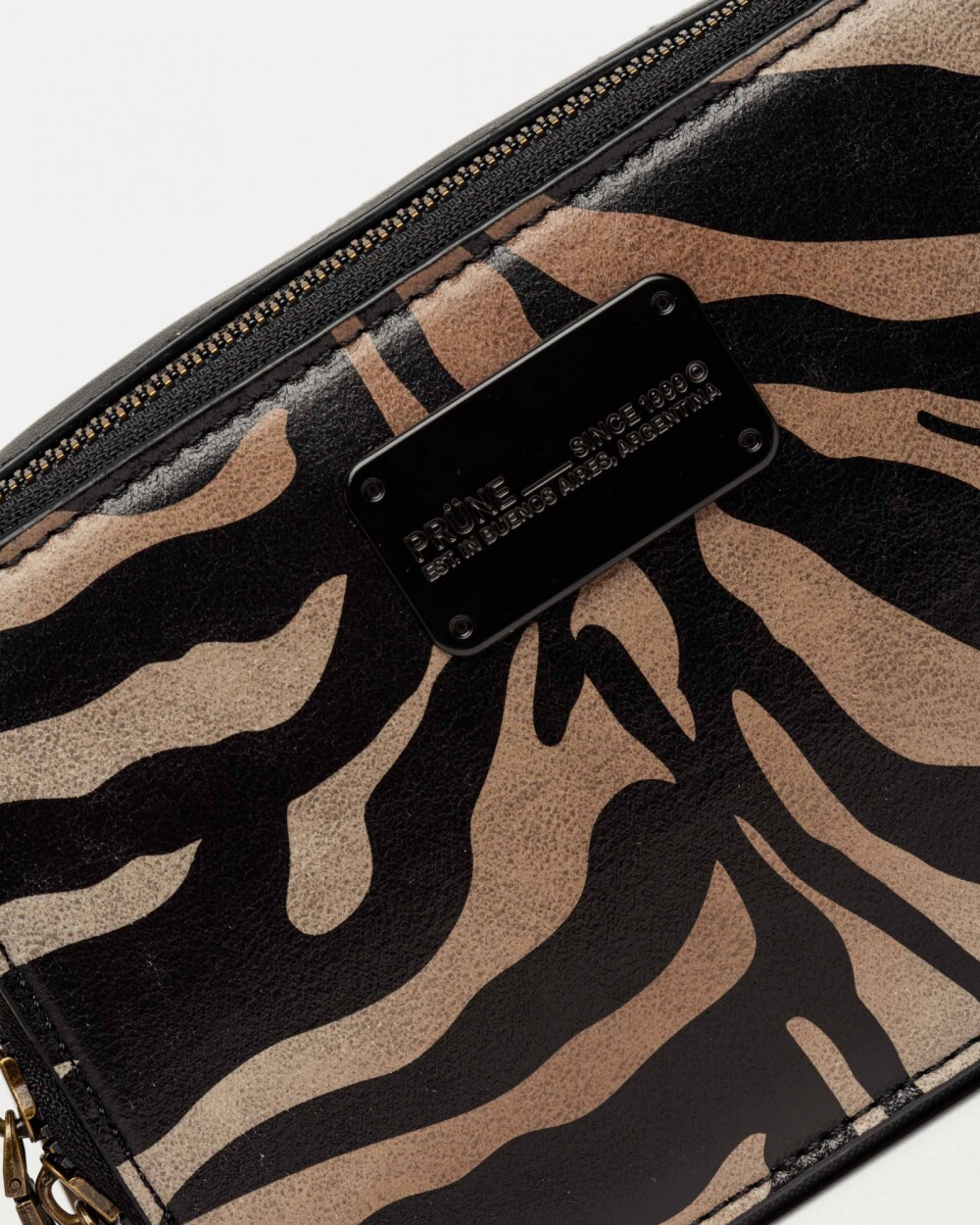 Bandolera New Penny en efecto cuero zaffiano Animal Print