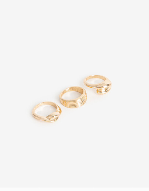 Sets Anillos Metal Anillo Set Metal - Dorado
