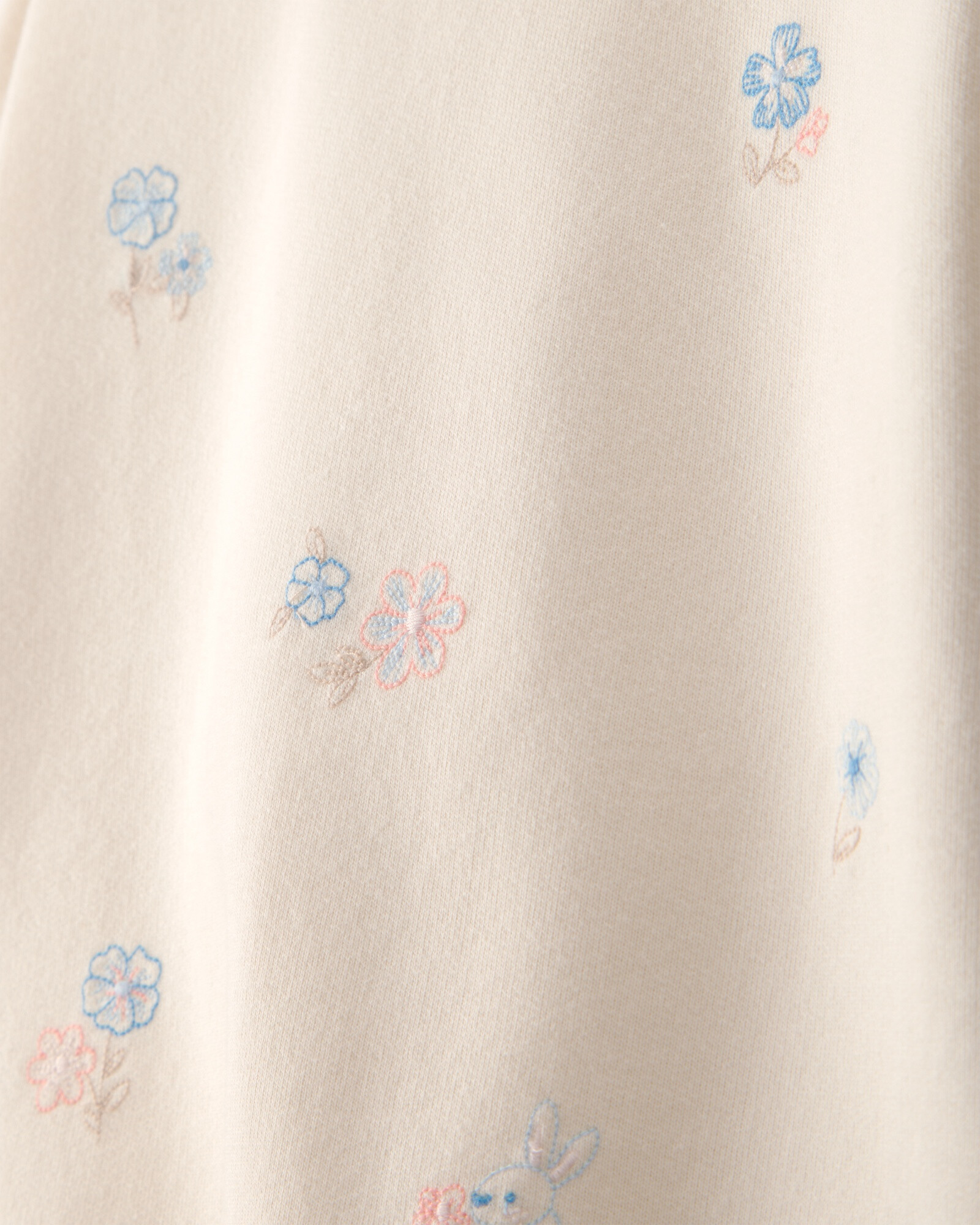 Set dos piezas de algodón, short pollera y buzo, crema, diseño pascua Sin color