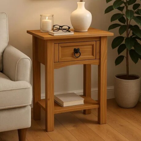 Promo 2 Mesa de Luz 1 Cajón Línea Naturale ROBLE