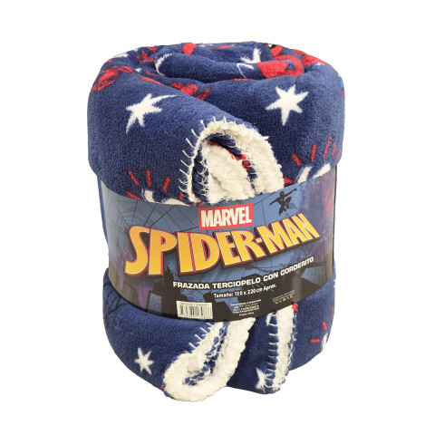 Frazada Coral con Corderito Infantil 1 Plaza 150 x 200 cm Spiderman