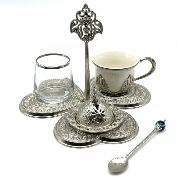 Set de café para una persona Plateado