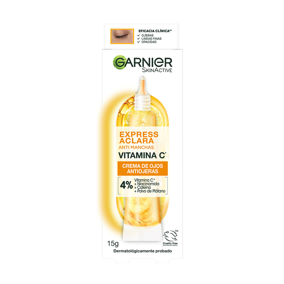 Crema de Ojos Express Aclara Vitamina C Anti-Ojeras 15 ml – Garnier 