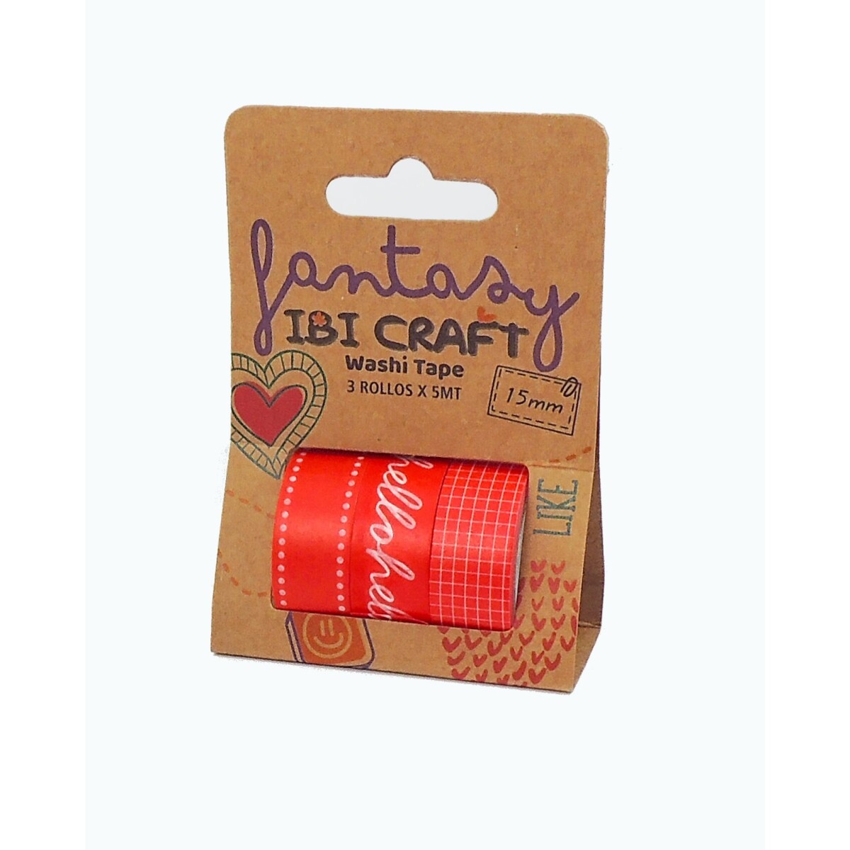 Cinta Adhesiva Ibi Craft 3 Rollos - Tonos Rojos 
