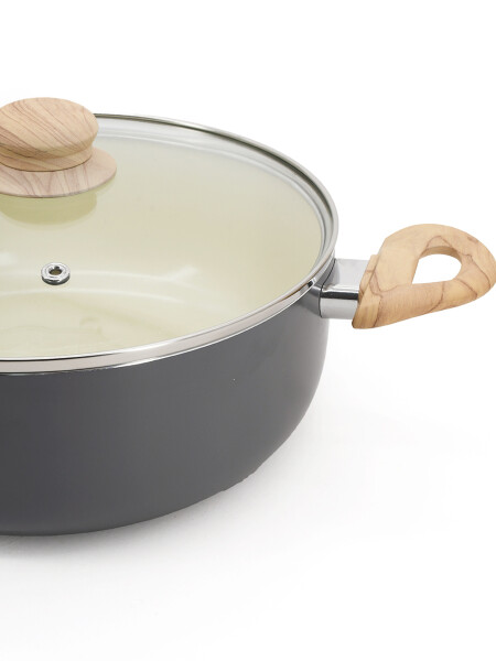 OLLA C/TAPADE VIDRIO GRIS