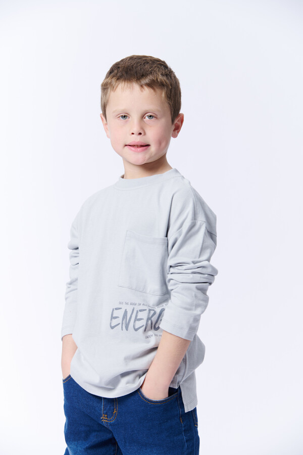 Remera Manga larga Rayado Energy Gris