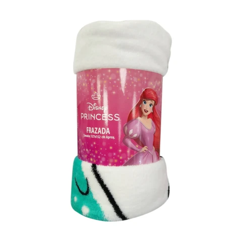 Frazada Coral Infantil La Sirenita 127 x 152 cm BLANCO