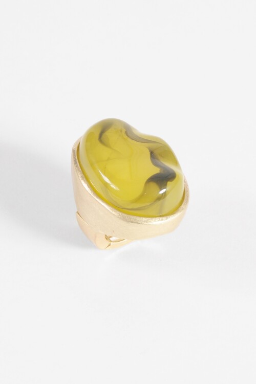 Anillo ajustable piedra color verde