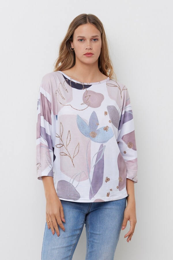 Remera Brillos MULTI/ROSA