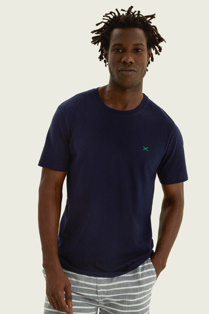 Remera Hering lisa con logo bordado Azul