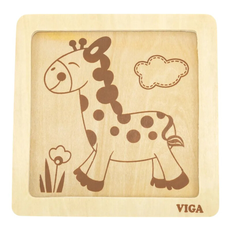Puzzle Silueta Madera Viga Jirafa
