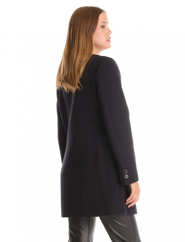 Tapado Lana Con Doble Abotonadura NEGRO