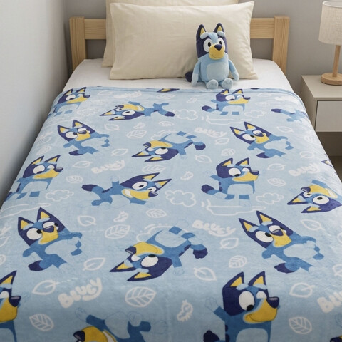 Frazada Coral Infantil 1 Plaza 150 x 200 cm Bluey