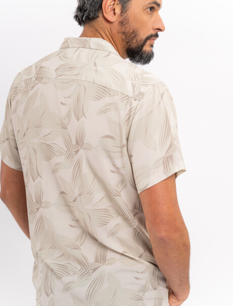 Camisa m/c estampada verde claro