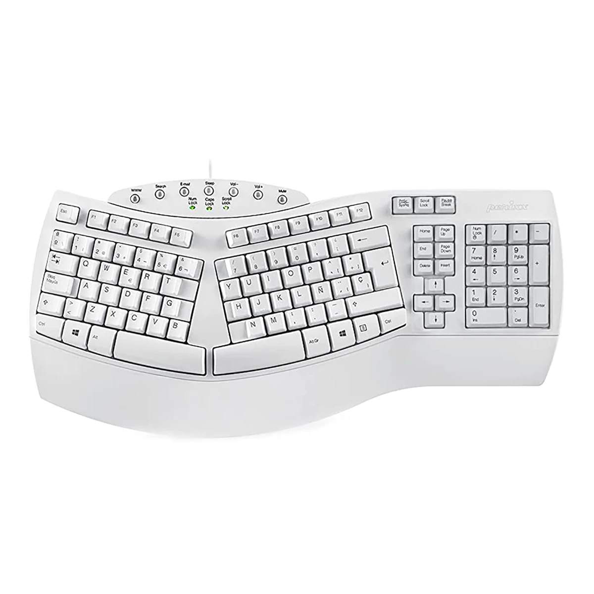 Teclado Ergonómico Usb Perixx 512 Multimedia 