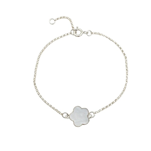 Pulsera Flor-Plata 925-Piedra Nácar-PU3299 conpiedra