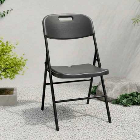 Sillas Plegables Metal Set X2 Jardín Hogar Camping Negro