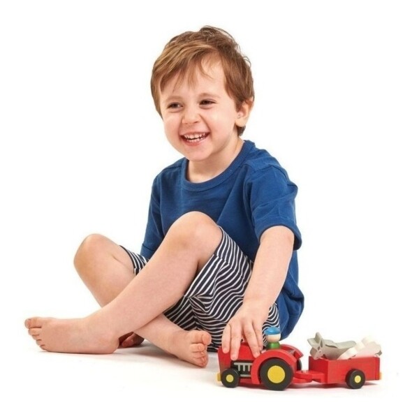 Tender Leaf Toys Tractor Y Trailer Granja Juguete Madera Tender Leaf Toys Tractor Y Trailer Granja Juguete Madera