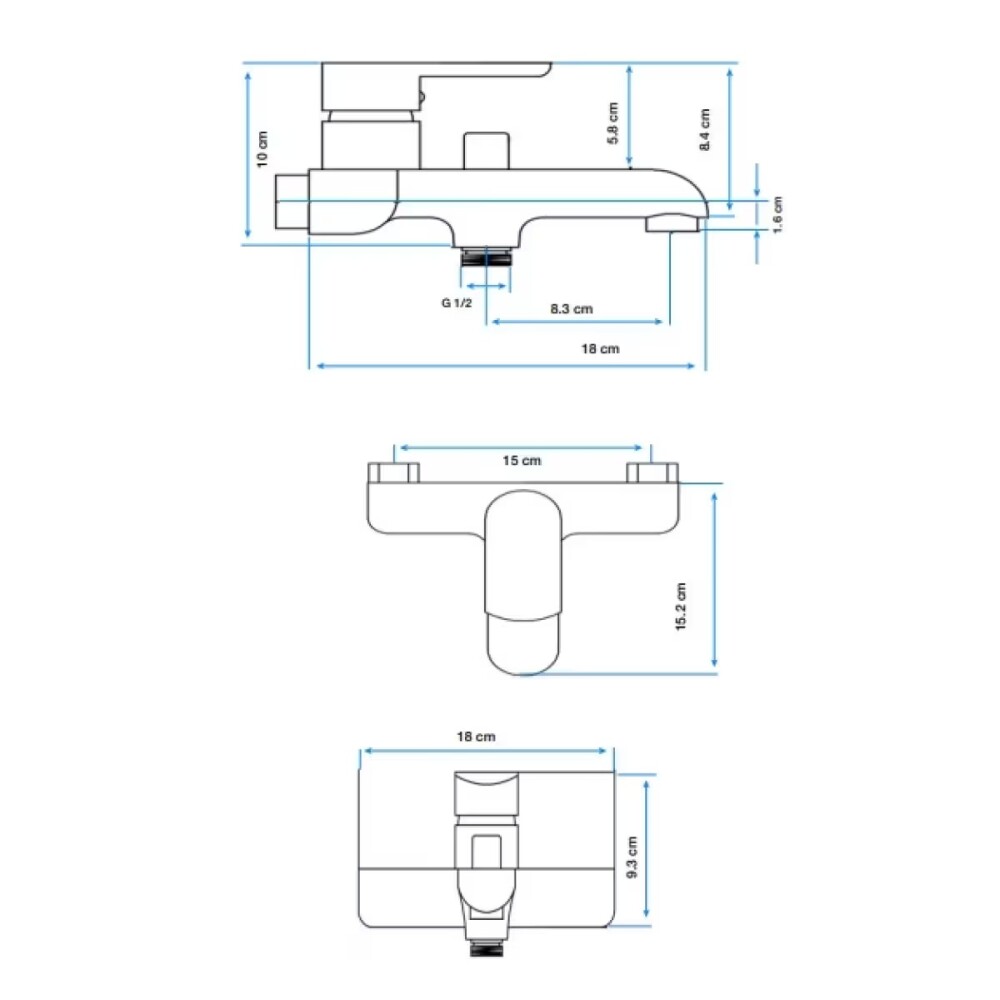 Grifería de ducha Monocomando exterior Alassio Cromo Grifería De Ducha Monocomando Exterior Alassio Cromo