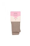 Media Infantil Rib de Algodón Beige Oscuro