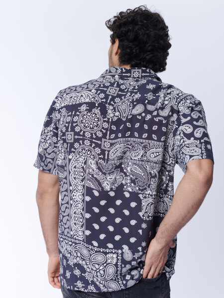 Camisa viscosa estampa arabescos Arabesco Gris Oscuro