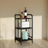 Rack 3 Estantes Metal Rueditas Mueble Organizador Estanteria Variante Color Negro
