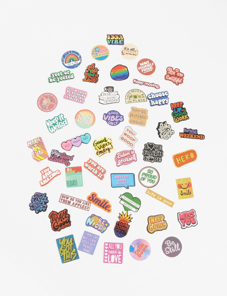 Set de sticker frases - multicolor 