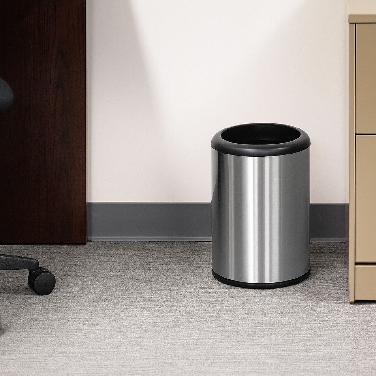 PAPELERA TACHO TRAMONTINA ACERO INOXIDABLE 10LTS - PLATEADO 