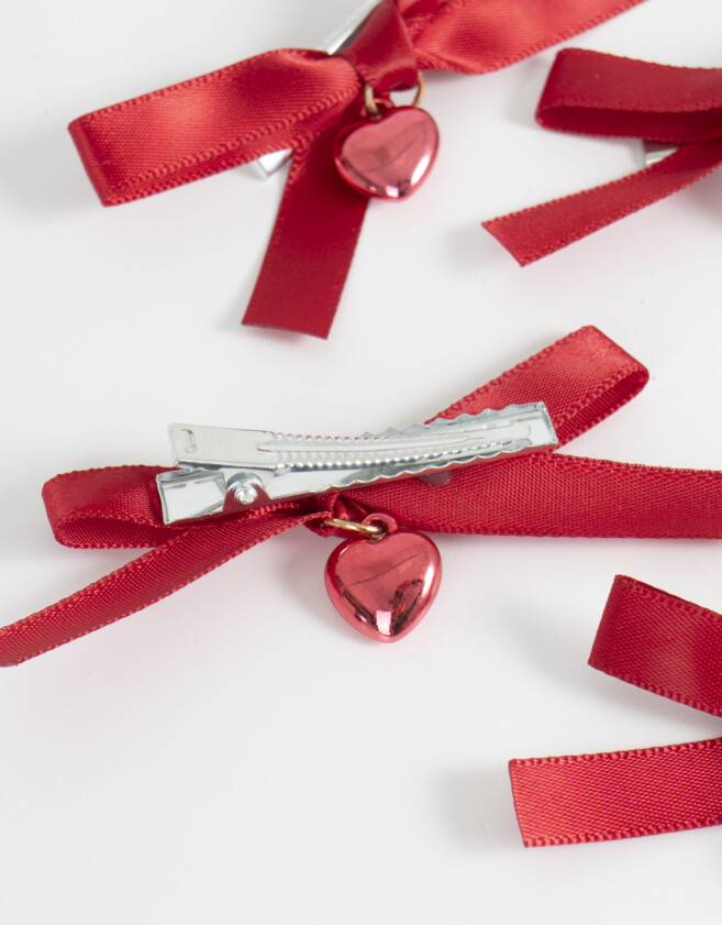 Piquitos Con moño Set De Piquitos Con Dijes - Rojo Medio