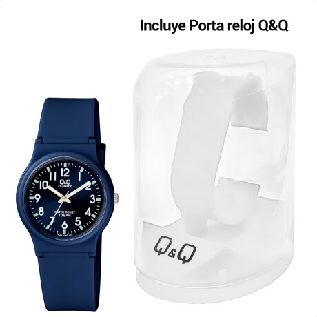 Reloj Q&Q PVC Unisex Análogo Colores Correa Silicona Azul