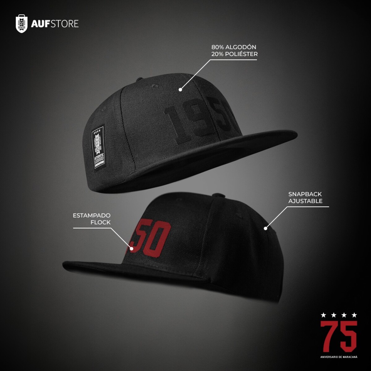 GORRA MARACANÁ - 1950 NEGRO 