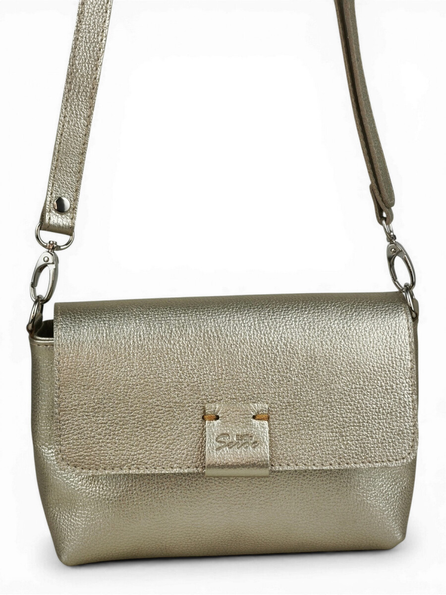 Morral con solapa chico - Champagne 