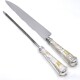 Cuchillo Hoja De 20 Cm Y Chaira, Cabo Plata Y Oro, Vaina De Cuero Cuchillo Hoja De 20 Cm Y Chaira, Cabo Plata Y Oro, Vaina De Cuero