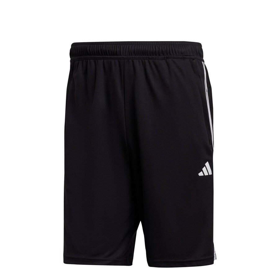 Short de Hombre Adidas Essentials Piqué 3 Rayas Negro - Blanco