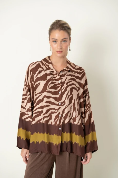 CAMISA OJO DE TIGRE Chocolate