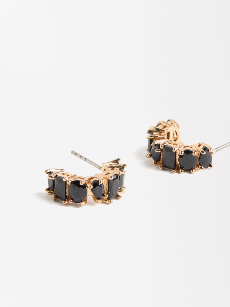 Pendientes Con Circonitas negro