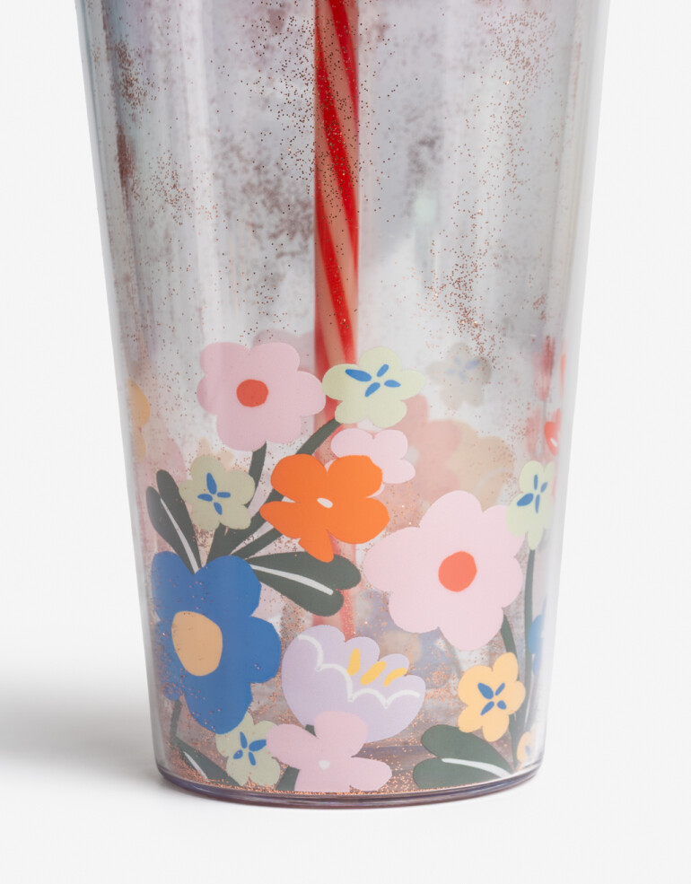 Artículos cocina Vasos Vaso De Plástico Floral - Combinacion Multicolor