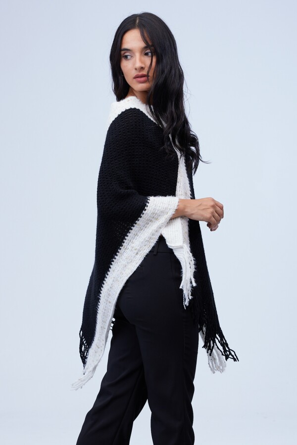 Poncho Brillo NEGRO/BLANCO